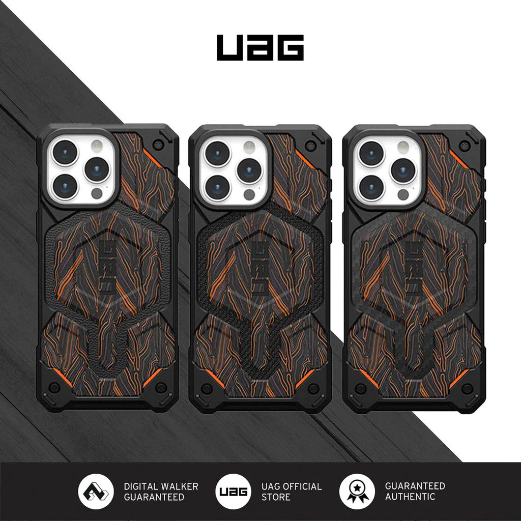 iPhone 16 Pro UAG Monarch Pro Carbon Protective Rugged Armor Case With Magsafe - Orange